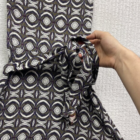 H&M Sleeveless Knee Length Aztec Geometric AOP Dress Size 6 Boho Multicolor - Picture 10 of 12